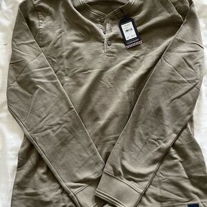 NWT Ben Sherman Olive Long Sleeve Henley